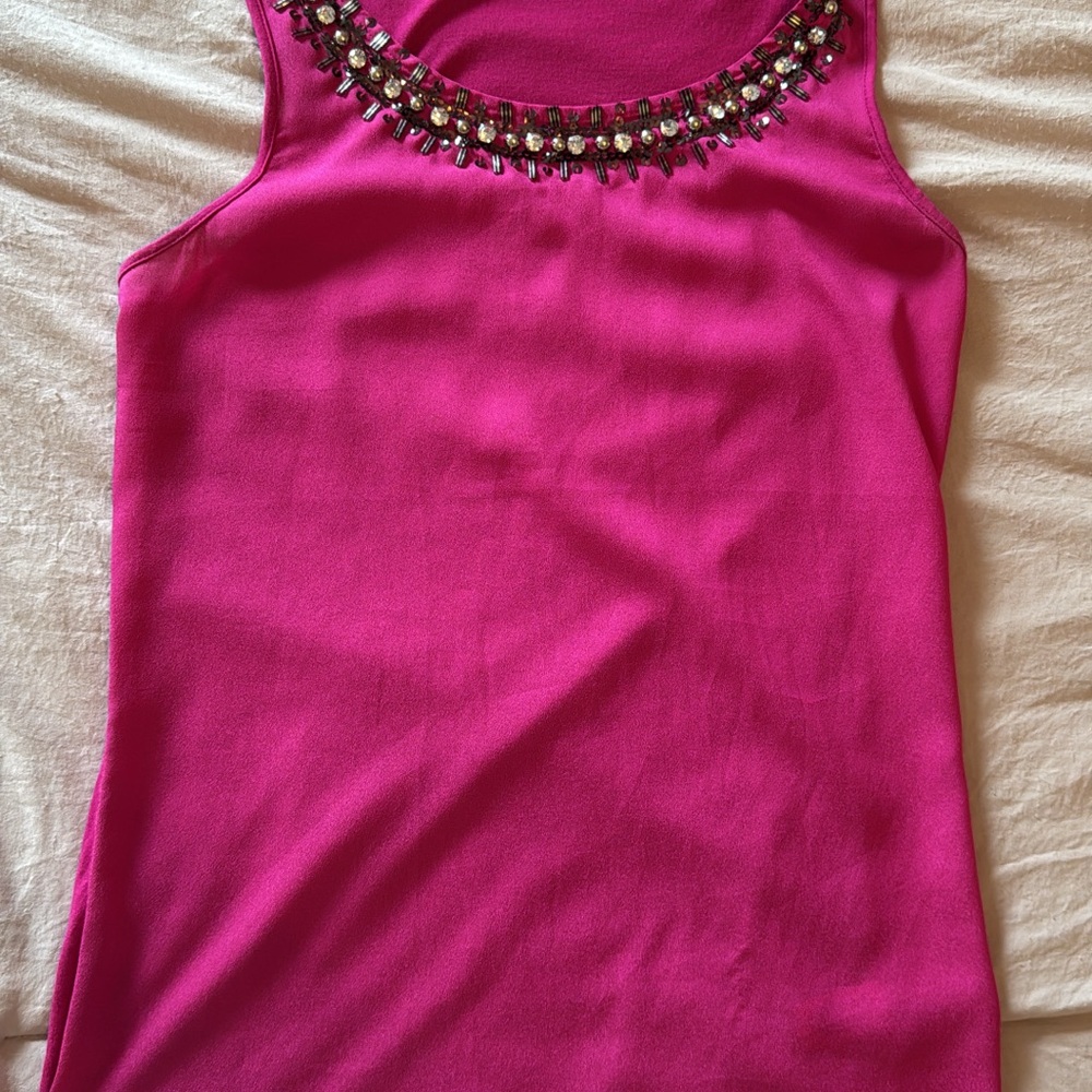 Express Fuchsia Embellished Tank Top